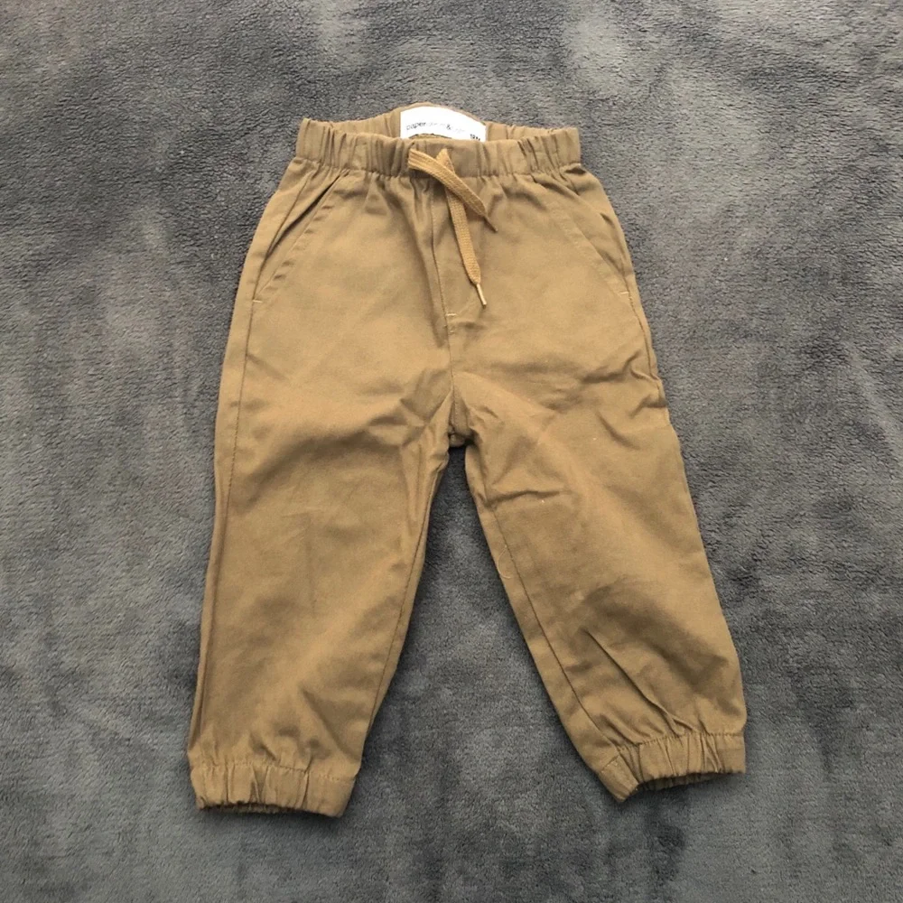Boys elastic waist khaki cuffed pant - Picture 1 of 2